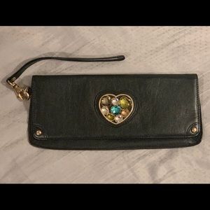 Lovcat black purse with colorful gem filled heart